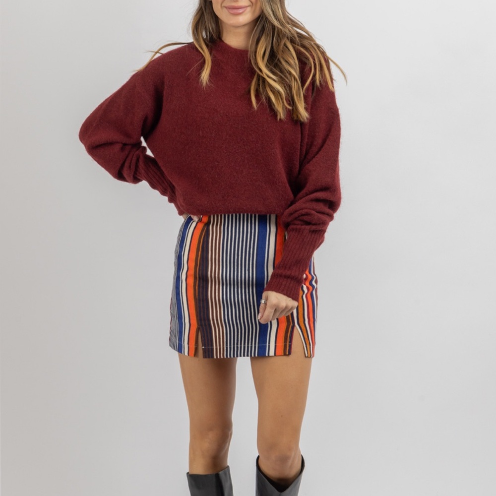 NWT Altar’d State Corduroy Striped Mini Skirt